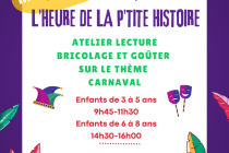 L’heure de la p’tite histoire – Spécial Carnaval (18/02)